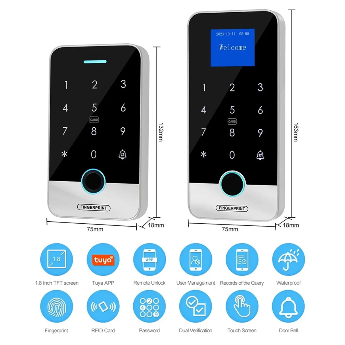 Смарт-управление доступом по отпечатку пальца Bluetooth приложение Tuya сенсорная
