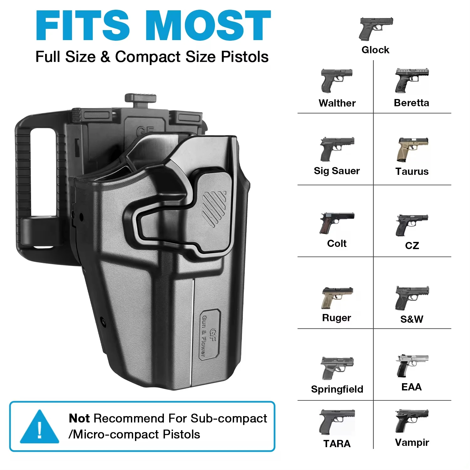 Универсальная Кобура OWB Для Canik FN Walther Browning S&ampW Sigs Girsan Stoegers Bersas 1911