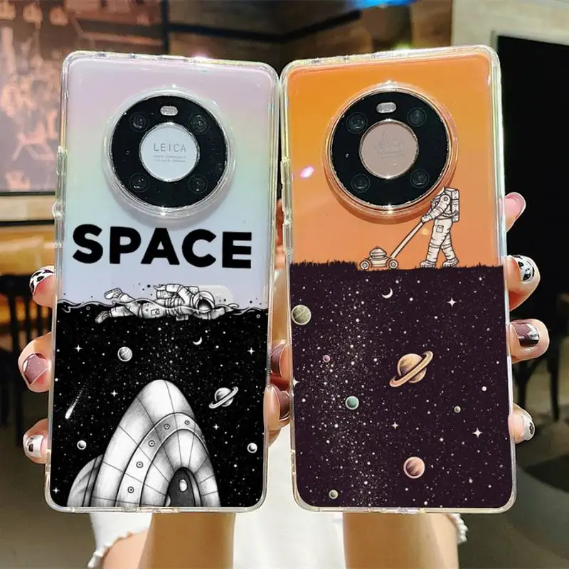 

Cute Cartoon Astronaut Star Space Phone Case for Samsung S20 ULTRA S30 for Redmi 8 for Xiaomi Note10 for Huawei Y6 Y5 cover