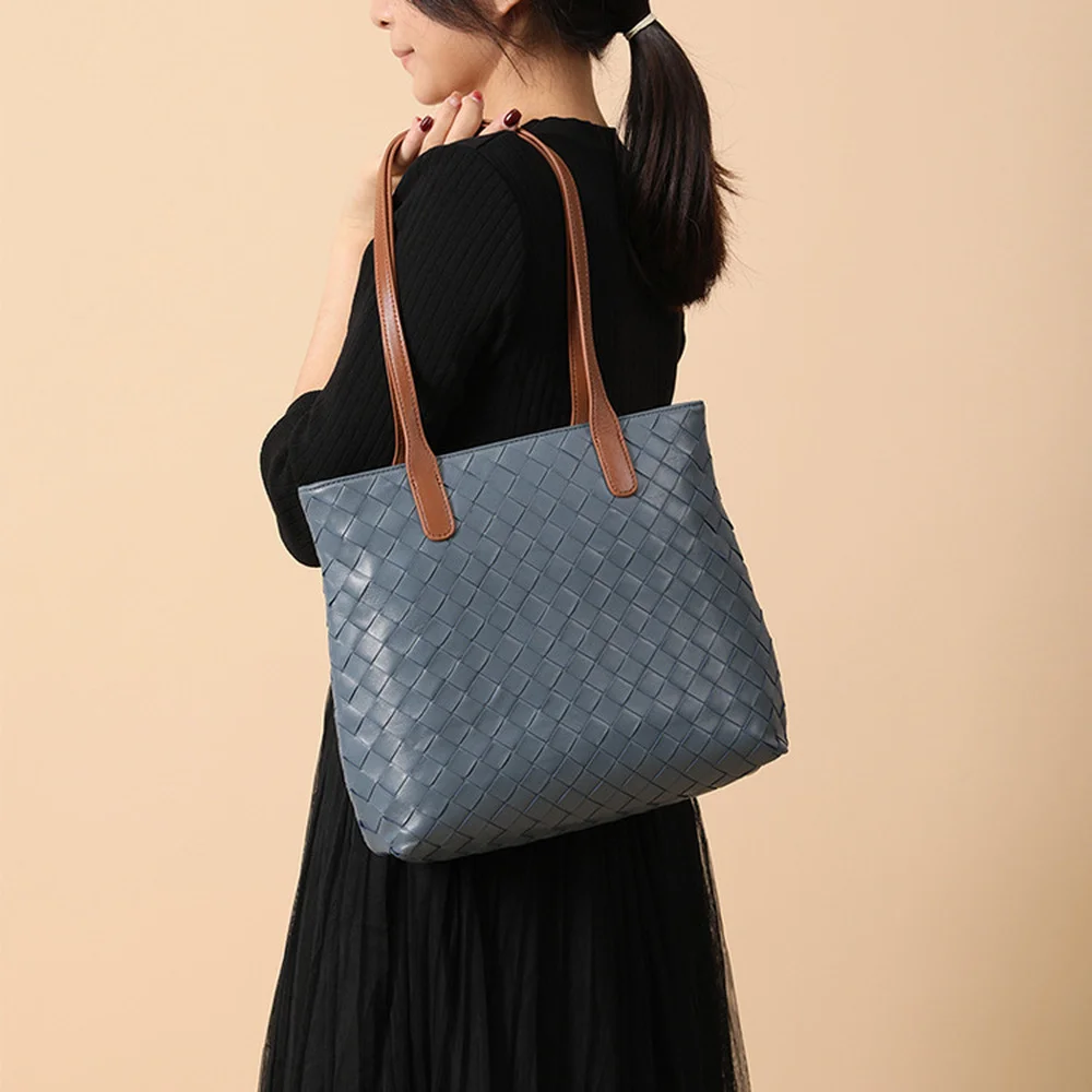 

Motingsome Sheep Skin Shoulder Bag Genuine Leather Knited Tote Bag for Women Luxury Designer Bags Handbag Female Pures 2022 New