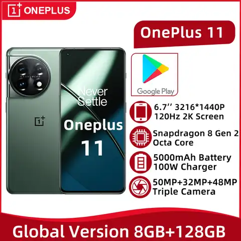 Смартфон Oneplus 11 с глобальной прошивкой, 12 Гб, 256 ГБ, Snapdragon 8 Gen 2 мобильный телефон, экран 6,7 дюйма 120 Гц, 2K, камера 50 МП, аккумулятор 5000 мАч