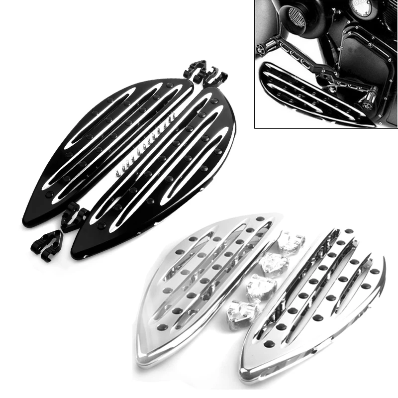 

Передняя напольная педаль для мотоцикла, пассажирская и задняя подножка, черная/хромированная, для Harley Touring Road King Tour Softail Dyna