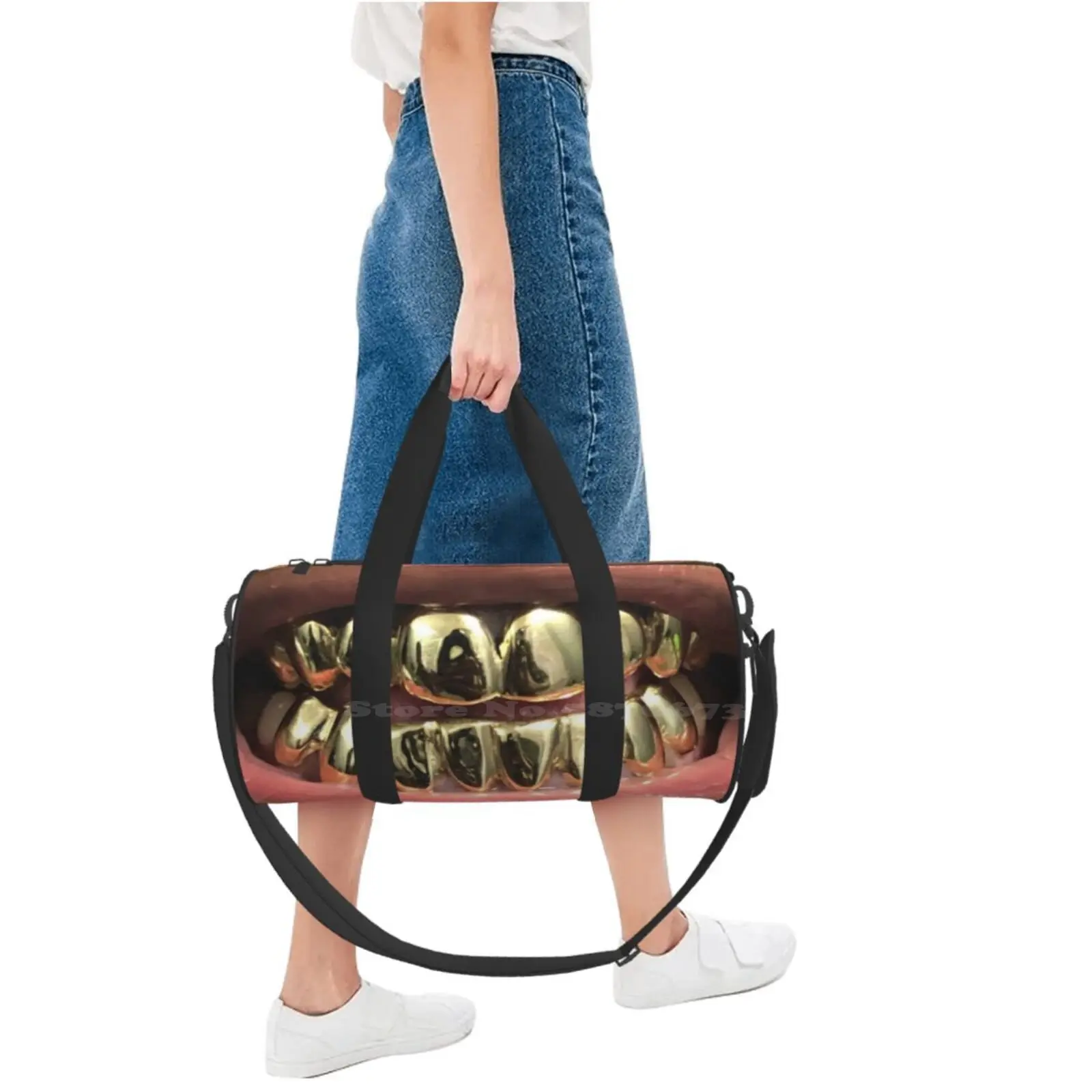 Gold Grillz Girls Handbags Shoulder Bags Large Size Black Man Grillz Gold Grillz Grillz Trill Goldie Gold Teeth Funny Funny images - 6