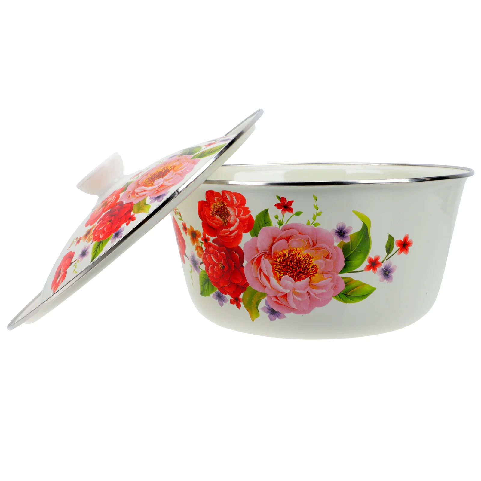 

Mixing Bowls Vegetable Steamer Pot Enamelware Dishes Ramen Bowl Lid Enamel Basin Tray Ceramic Candy Bowl Enamelware Bowl