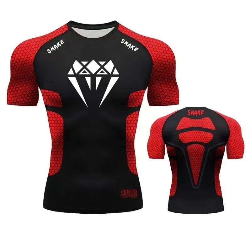 Мужская Быстросохнущая Тренировочная Футболка Mma Ufc Костюм Для Фитнеса Venom Shark С