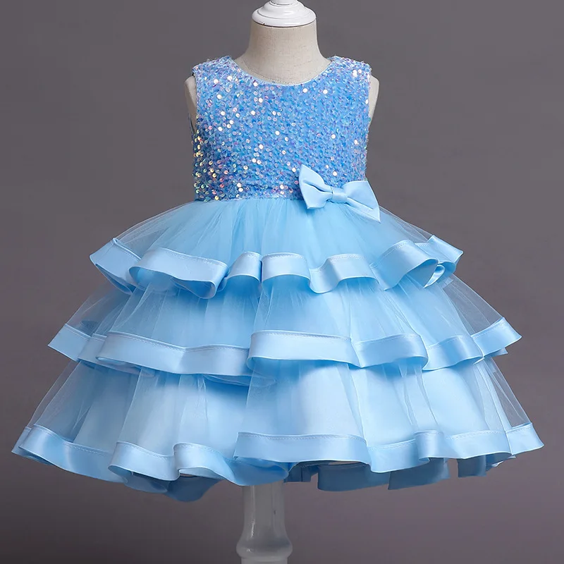 

Vestidos Dress For Girls Vestido 2022 Baby Girl Clothes Bow Puff Sleeves Bridesmaid Evening Dress Solid Mesh Party Dresses 0-5Y