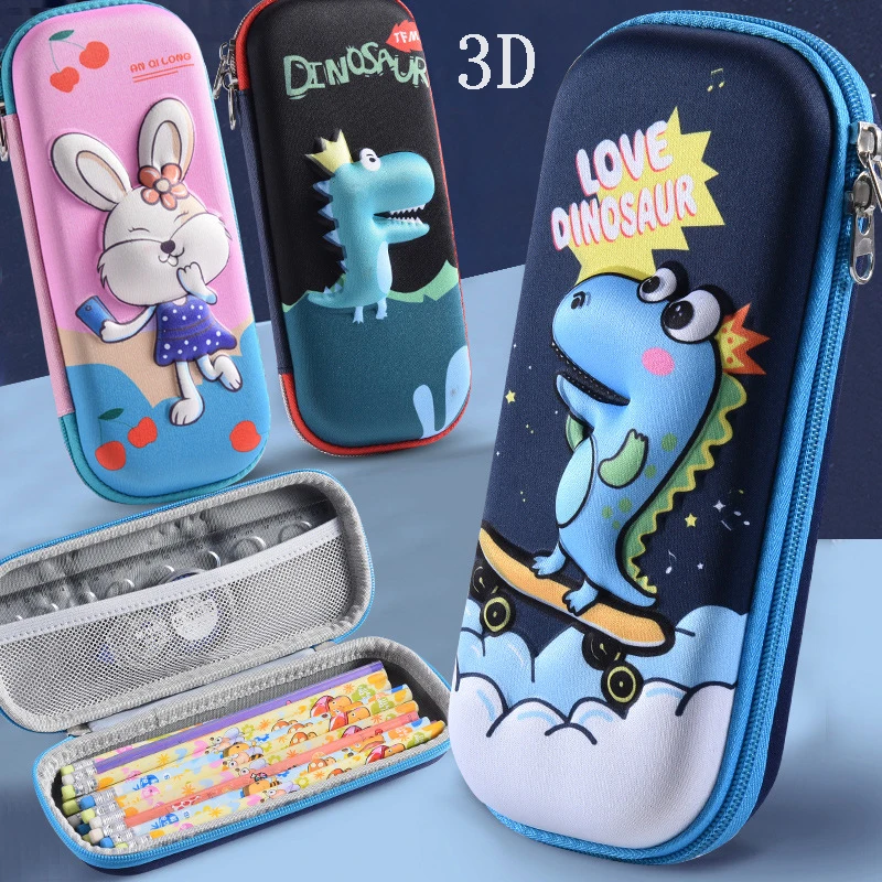 

Kawaii Cartoon 3D Pencil Cases Stationery Animal Unicorn Large Capacity Mulfunction School Students Supplies Eva Boy Girls Gifts