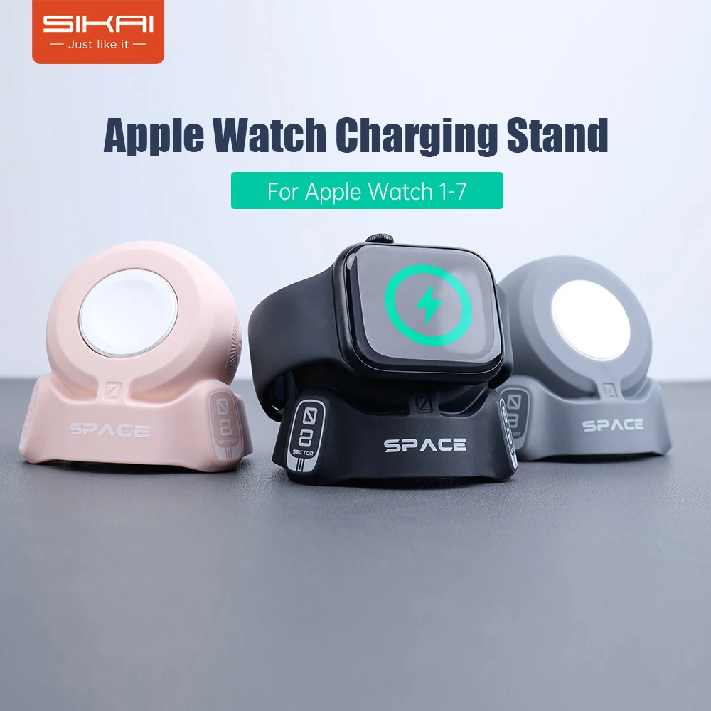 

Silicone Charging Station Dock For Apple Watch Charger iWatch Charger Stand Accessories for Apple watch 7 6 5 4 3 2 se
