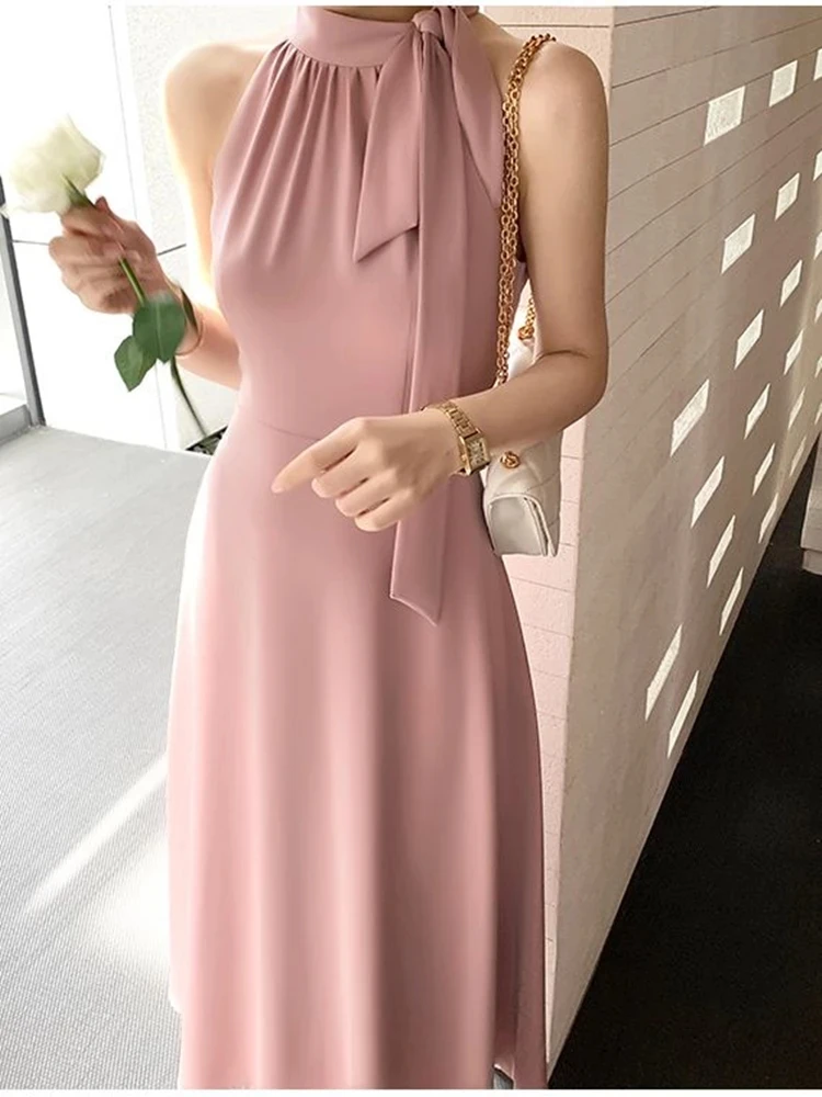 

Summer Women Chic Elegant Midi Dress Polka Dot Casual Robes New Sundress Vacation Femme Clothes vestido