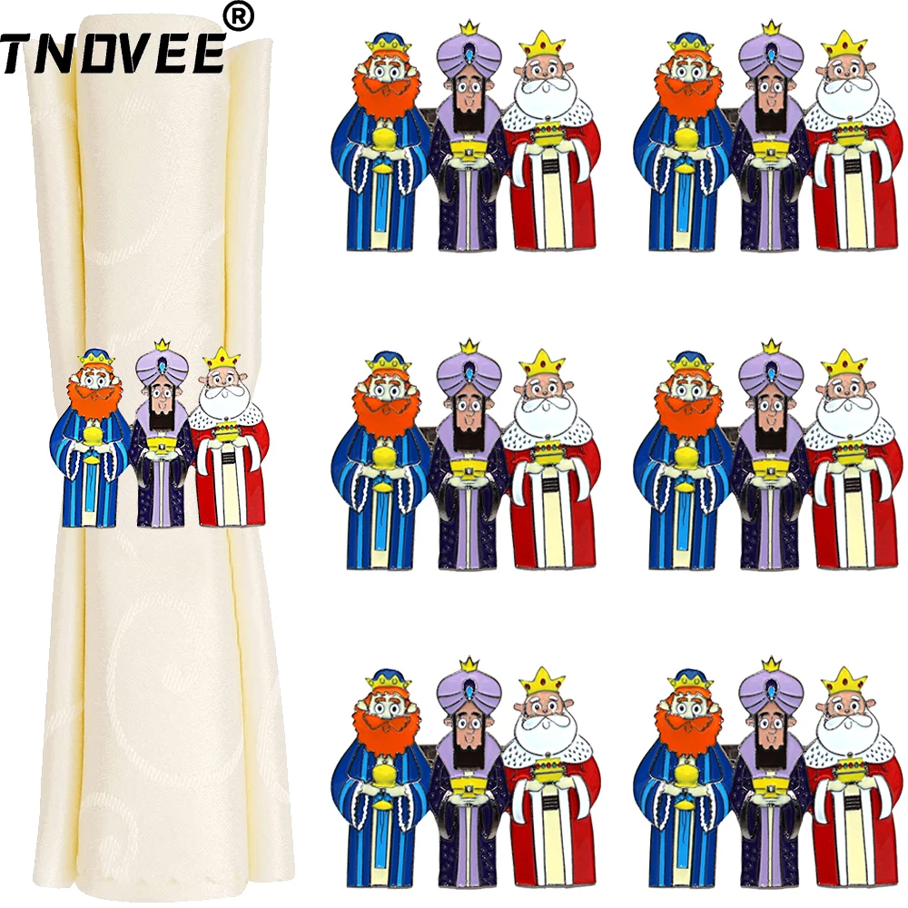 6 шт. три мудрых мужских колец для салфеток королей рождественский держатель