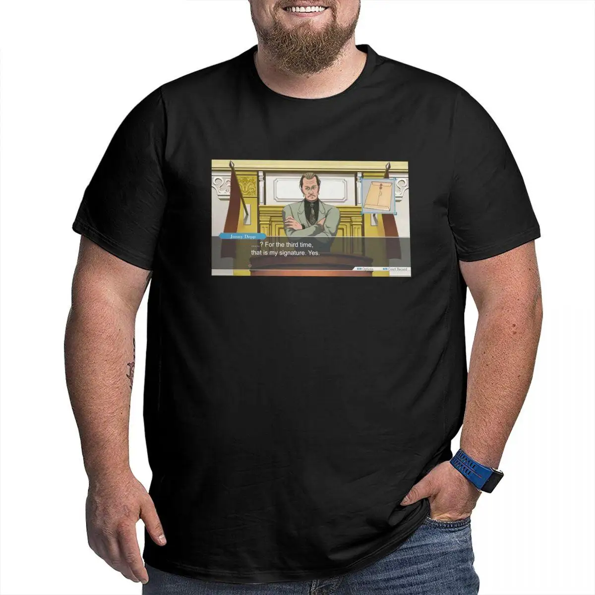 

Johnny Depp Ace Attorney T Shirt O-neck Cotton Short Sleeve Custom T Shirt Men