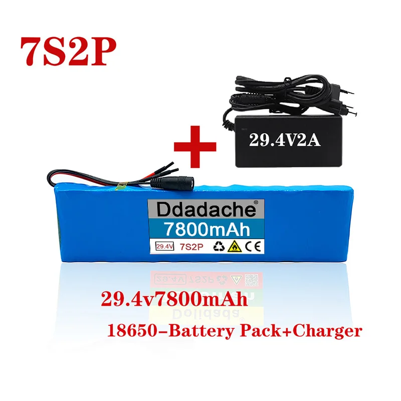 

NEW 7s2p battery pack 29.4V 7800mah Li ion battery with 20A balance BMS electric bicycle scooter with charger for sale