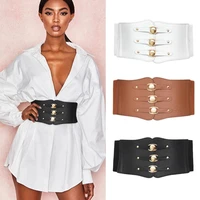 4color women belt pu leather waistband for shirt dress slim strap waist belt elastic waistband