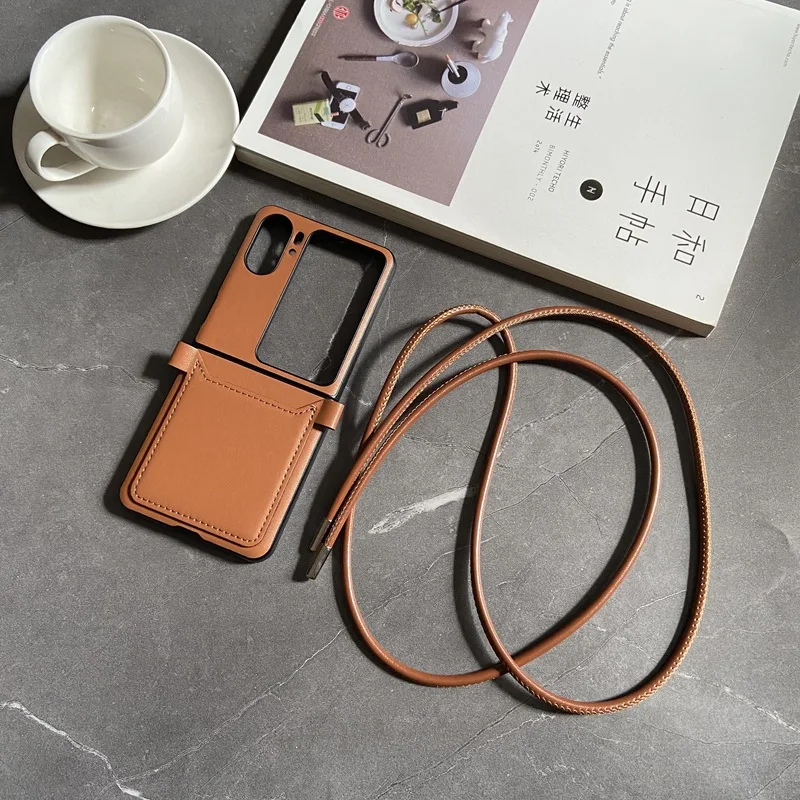 

Роскошный корейский Чехол-книжка для телефона с ремешком для OPPO Find N2 FLIP findn2 Find N2 flip Cover