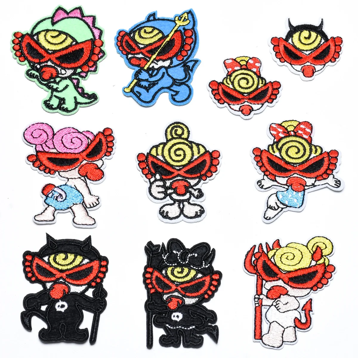 

10Pcs Cute Hysteric Mini Cartoon Series Ironing Embroidered Patches For on Clothes Jeans Hat Sticker Sew Patch Applique Badge
