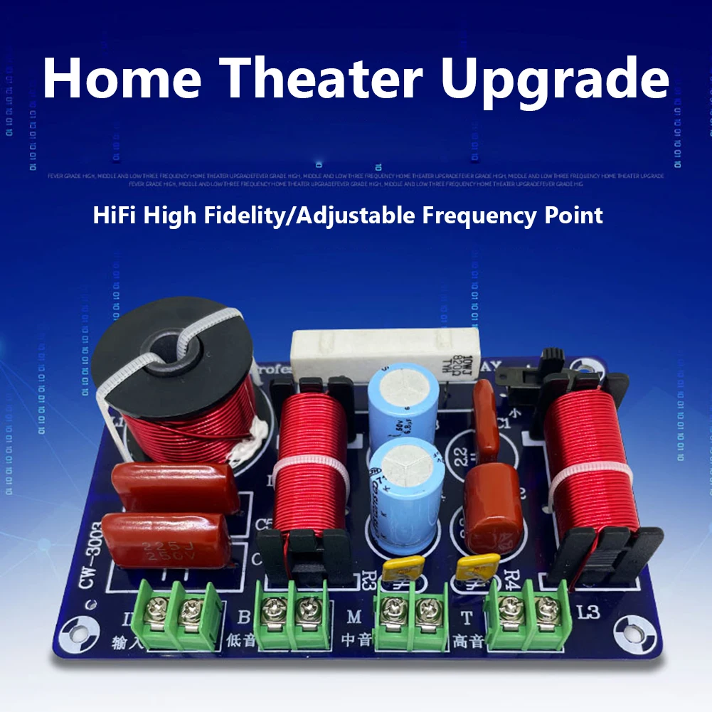 

250W Speaker Crossover Treble Medium Bass 3 Ways Audio HiFi Filter Circuit Board 5200Hz-5500Hz for Home Theater Speaker Upgrade