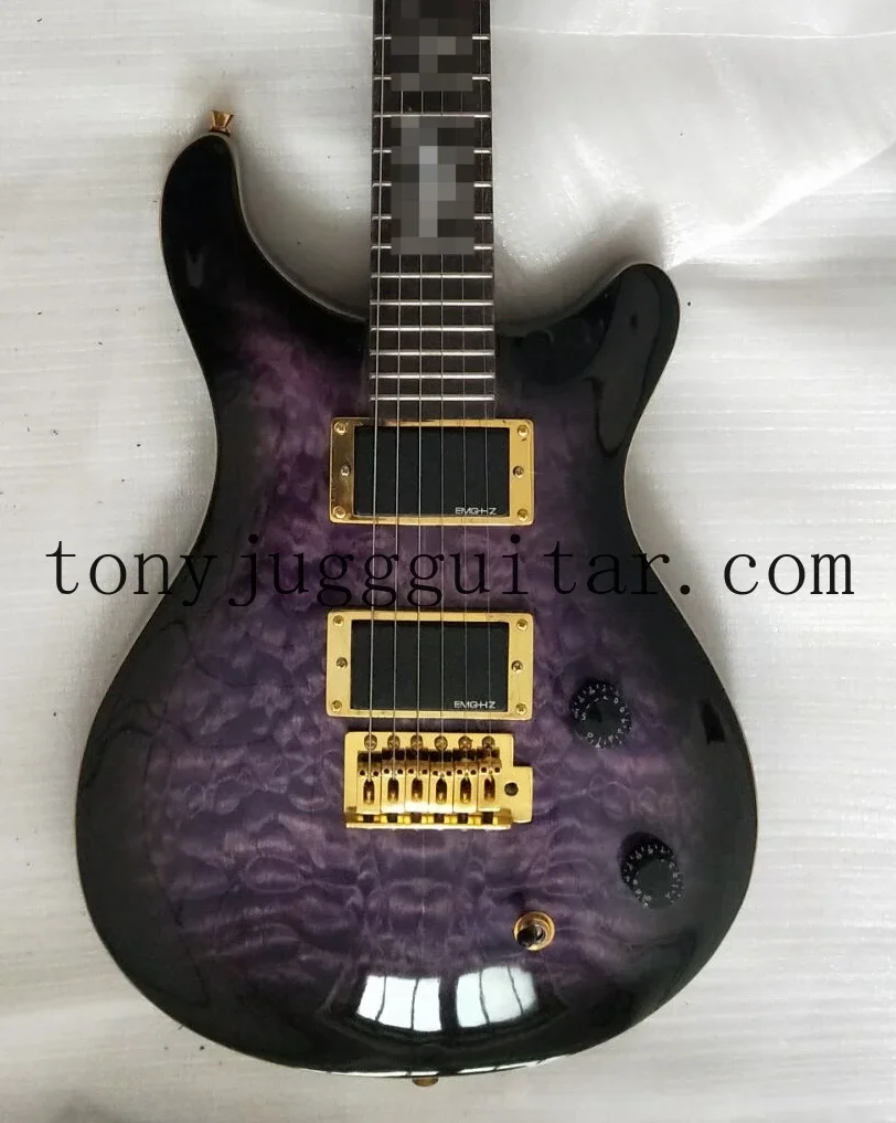 

SE Allender Purple Black Quilted Maple Top Electric Guitar Upgrade Korea Tuners,Floyd Rose Tremolo