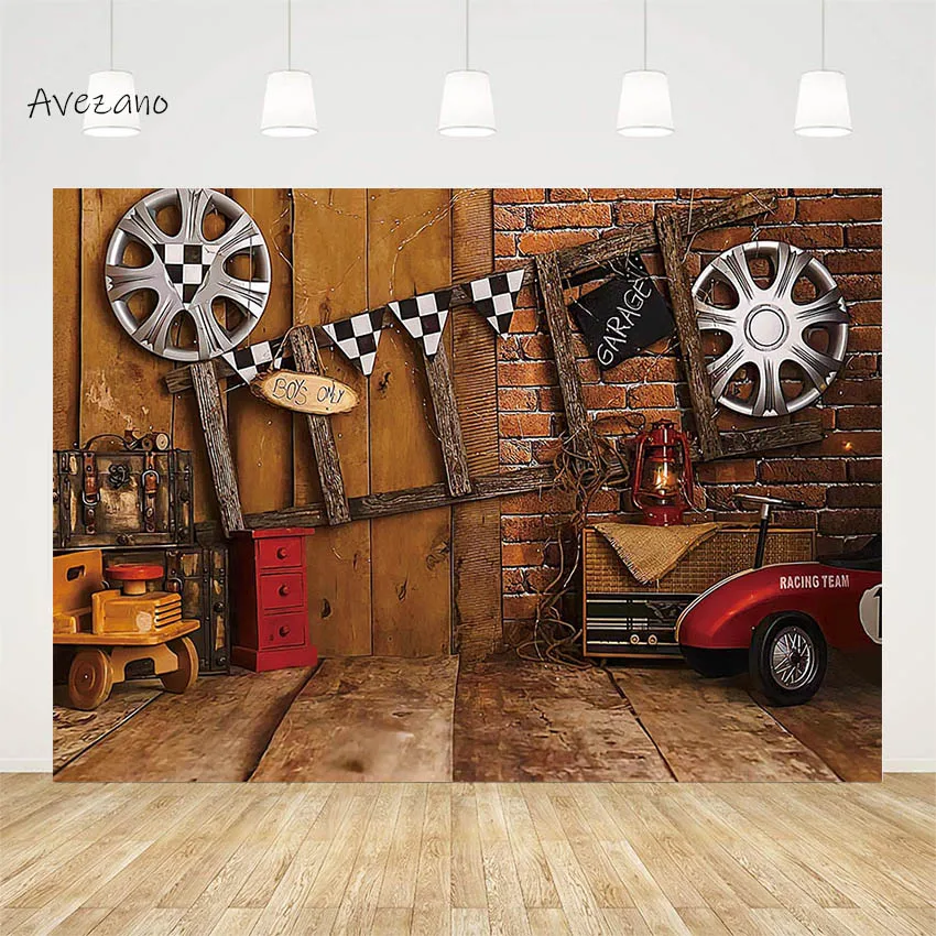 

Avezano Backdrop Photography Garage Wooden House Repair Shop Boy Birthday Portrait Background Photo Studio Decor Photoshoot