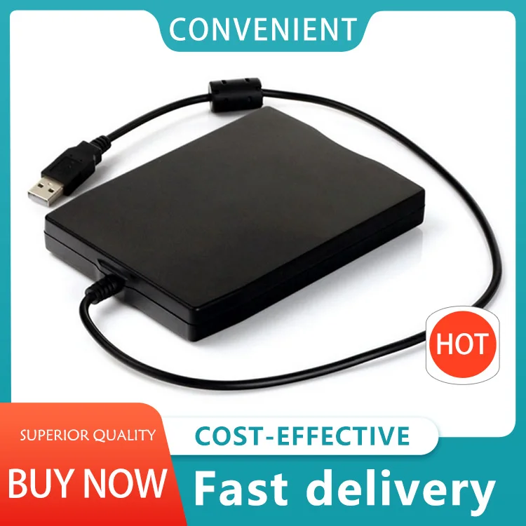 

3.5 inch 1.44MB FDD Black USB Portable USB Data Transfer External Interface Floppy Disk FDD External USB Floppy Drive for Laptop