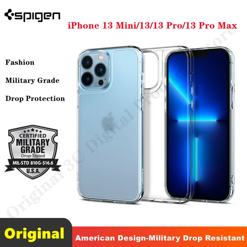 

PC Transparent Case For iPhone 13 Mini / 13 / 13 Pro / 13 Pro Max Case | Spigen [ Quartz Hybrid ] Shockproof Slim Clear Cover