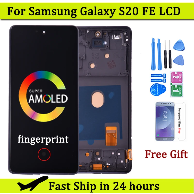 ЖК-дисплей AMOLED 6,5 дюйма для Samsung Galaxy S20 FE S20 Fan Edition, сенсорный дигитайзер в сборе для замены экрана телефона