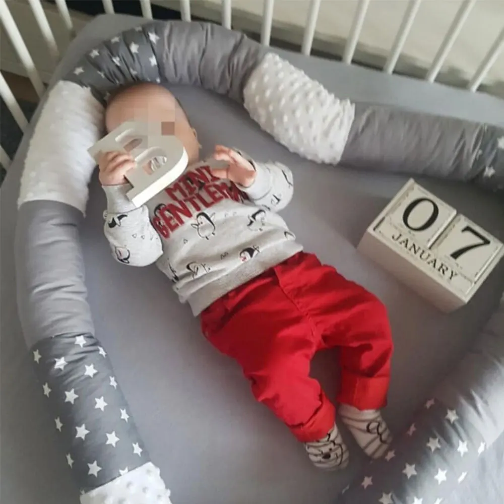 

Baby Bedding New Cotton Comfortable Stitching Bed Bumpers Removable Washable Baby Bumpers Babies Sleep Anti Collision Guardrail