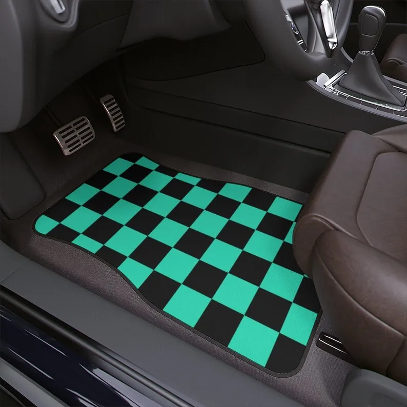 

Aqua Checker Car Floor mat, 1pc
