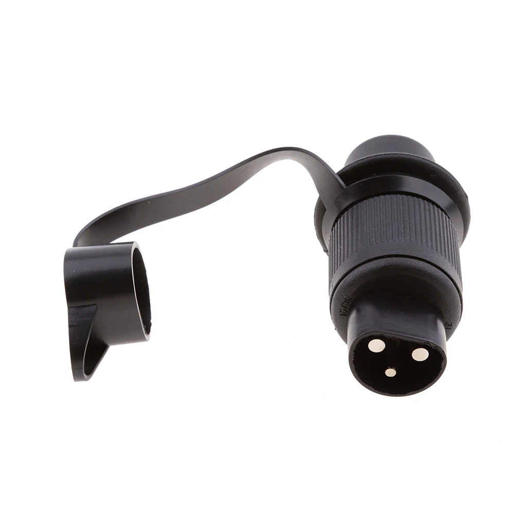 

12V 3-pin Power Cord Socket Connector Plug Trailer Cable Plug Adapter Universal For Car Truck RV Caravan Motorhome Boat