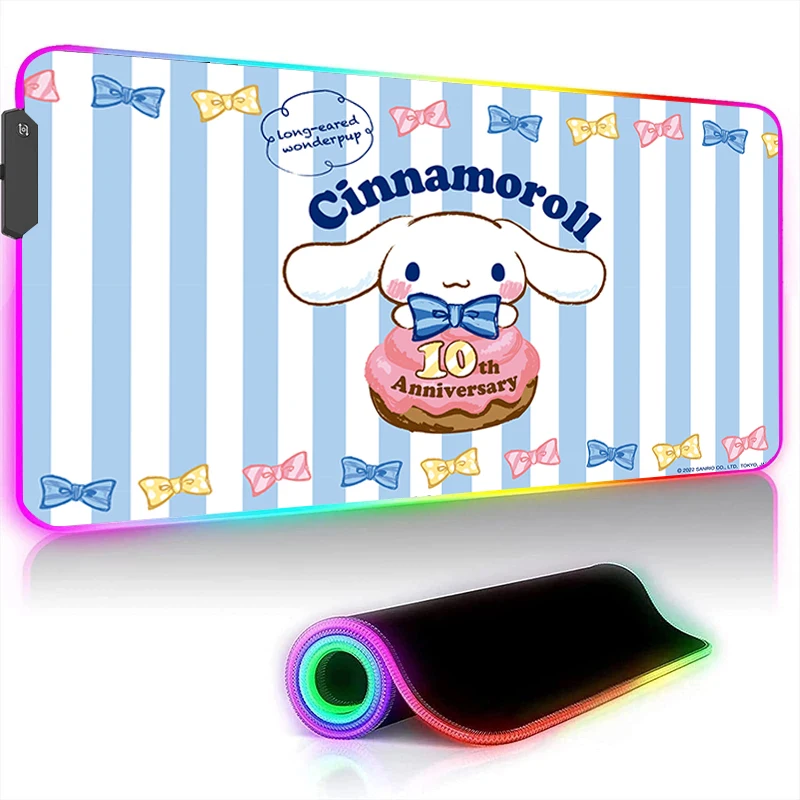 

Cinnamorol Mouse Pad Xxl Cute Large Rgb Desk Mat Led Kawaii Gaming Mause Mat Extended Mousepad Gamer Deskmat Anime 900x400 Pads