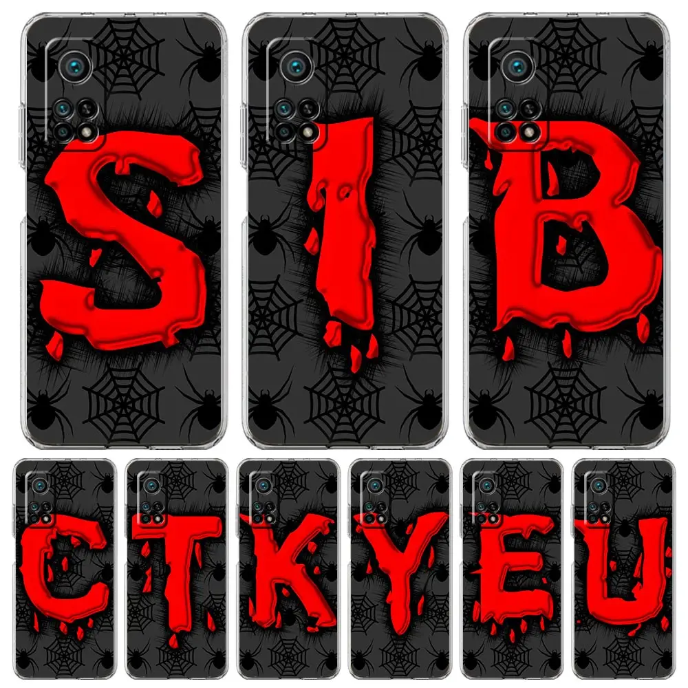 

Spider web Letter Art Phone Case For Xiaomi Poco X3 NFC F3 M3 GT M4 Mi 11 Lite 5G Ultra 11T 11X 12 Pro 11i 12X Soft Clear Cover