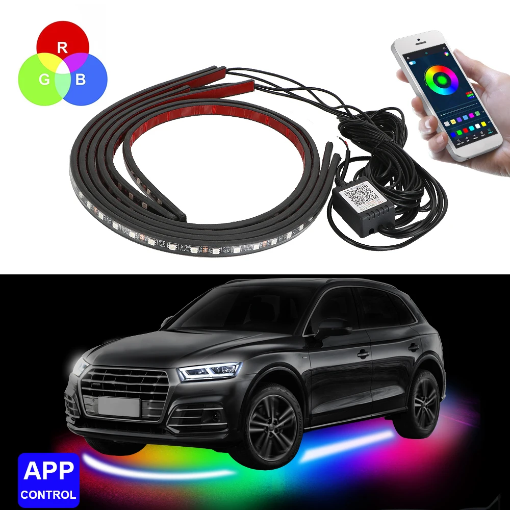 

Светодиодная лента для автомобиля, 12 В, Bluetooth