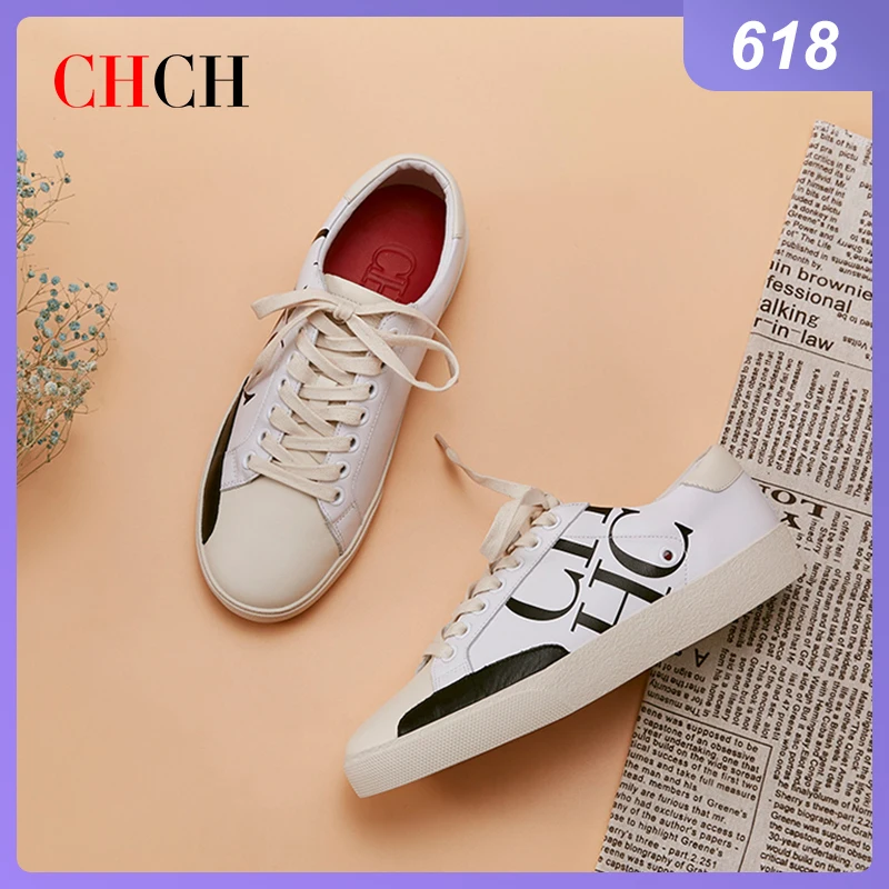

CHCH новые модные женские повседневные туфли, женские белые туфли из коровьей кожи, мягкие классические удобные