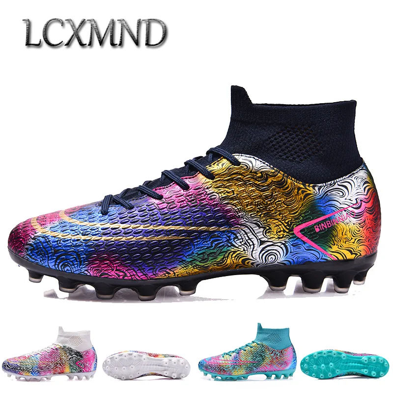 

2022 Lcxmnd Men Women Unisex Ultralight Soccer Shoes Kids Boys Girls Outdoor Grass Non-slip Ag/tf Football Sneakers Boots Cleats