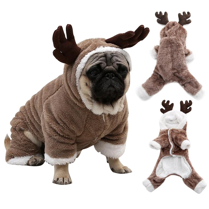 

Autumn Winter Warm Fleece Pet Dog Clothes for Small Dogs Christmas Dog Costume Jumpsuit Puppy Coat Jacket Chihuahua Pug Clothing