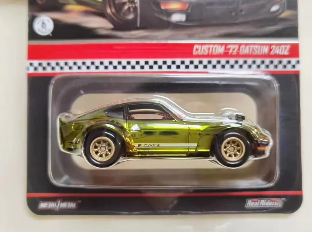 Фото Оригинальные 1/64 Hot Wheels RLC 1972 Datsun 240Z с гальваническим покрытием, оливково-зеленый, ограниченный, Коллекционная машина, редкая модель автомобиля, игрушки, подарки №5