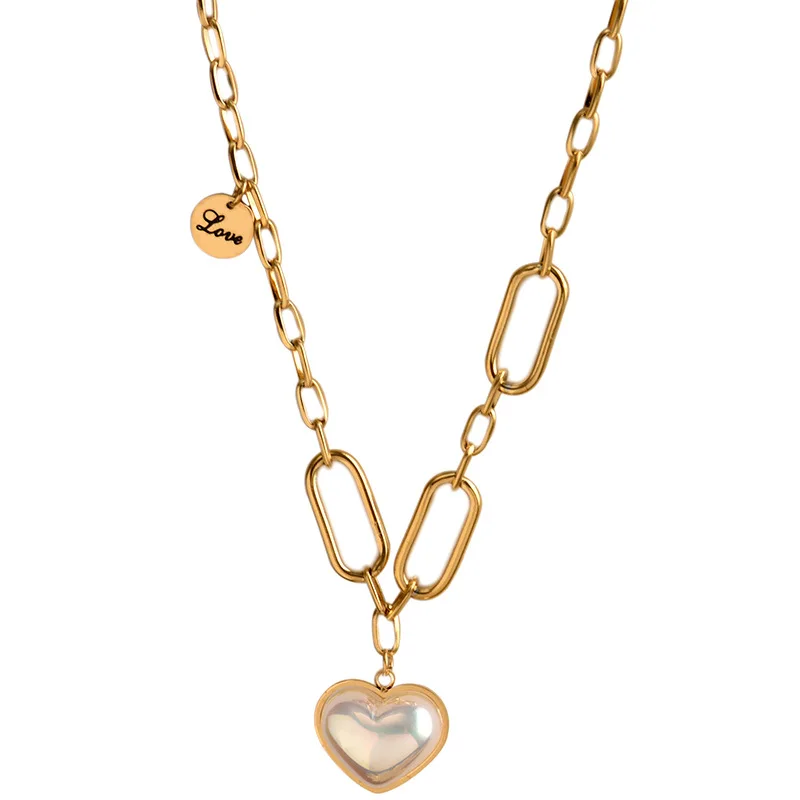 Женское ожерелье с подвеской в виде сердца из титановой стали |
