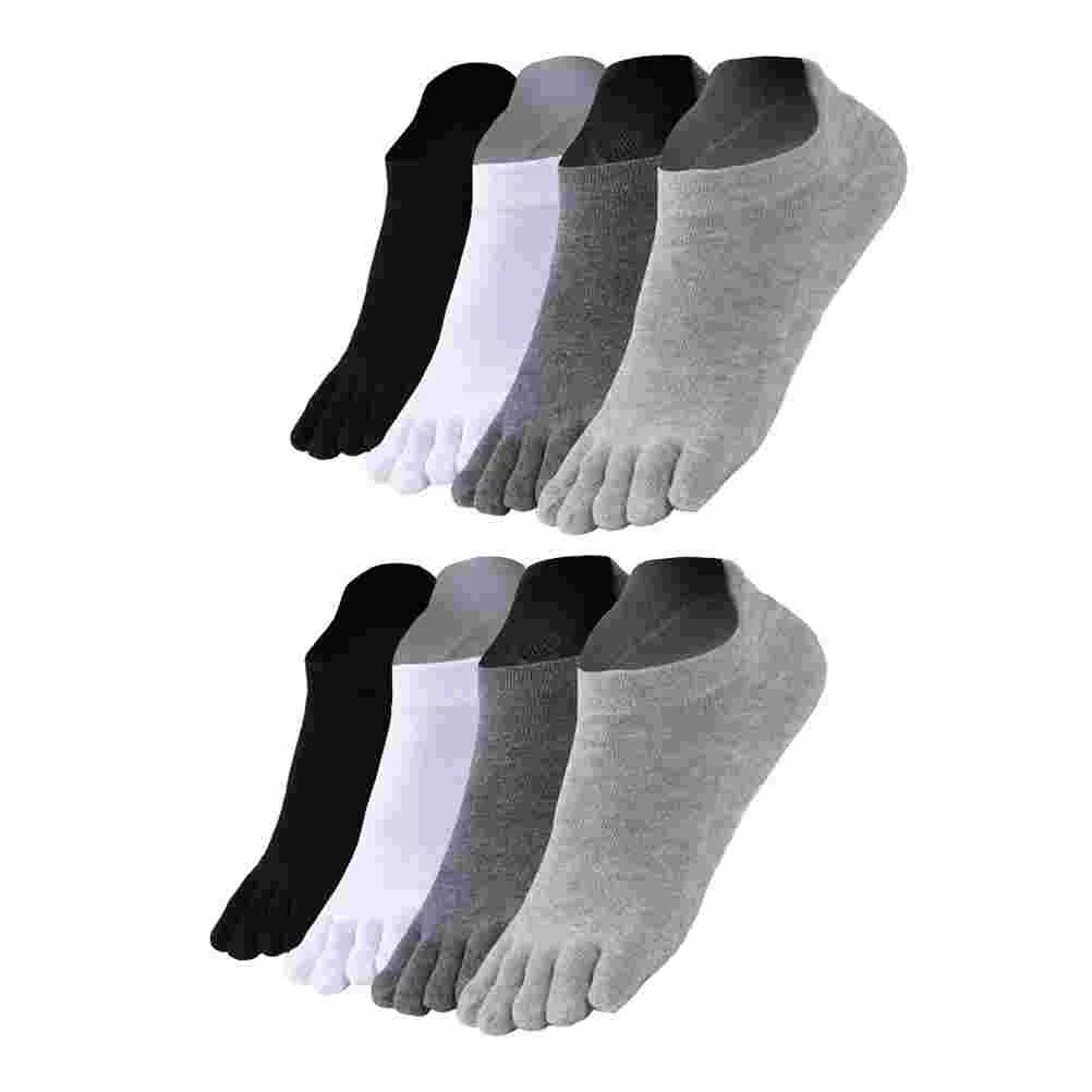 

4 Pairs Men's Short Socks For Men Low Cut Simple Casual Cotton Absorb Sweat Five Breathable Finger Five-toed Sweat-absorbent Man