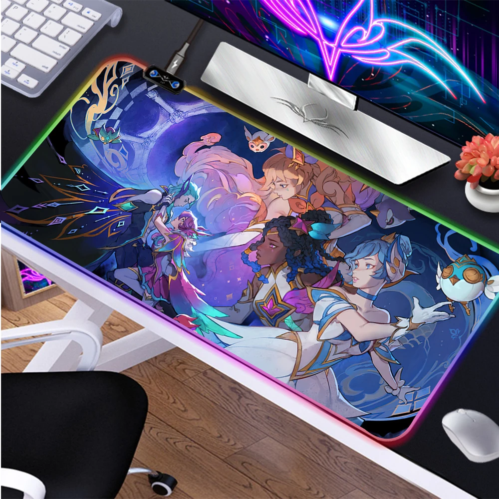 

League of Legends Star Guardian Skin Gaming RGB Mouse Pad Computer Mousepad Gamer Mouse Mat Mouse Carpet Keyboard Mat Desk Pad