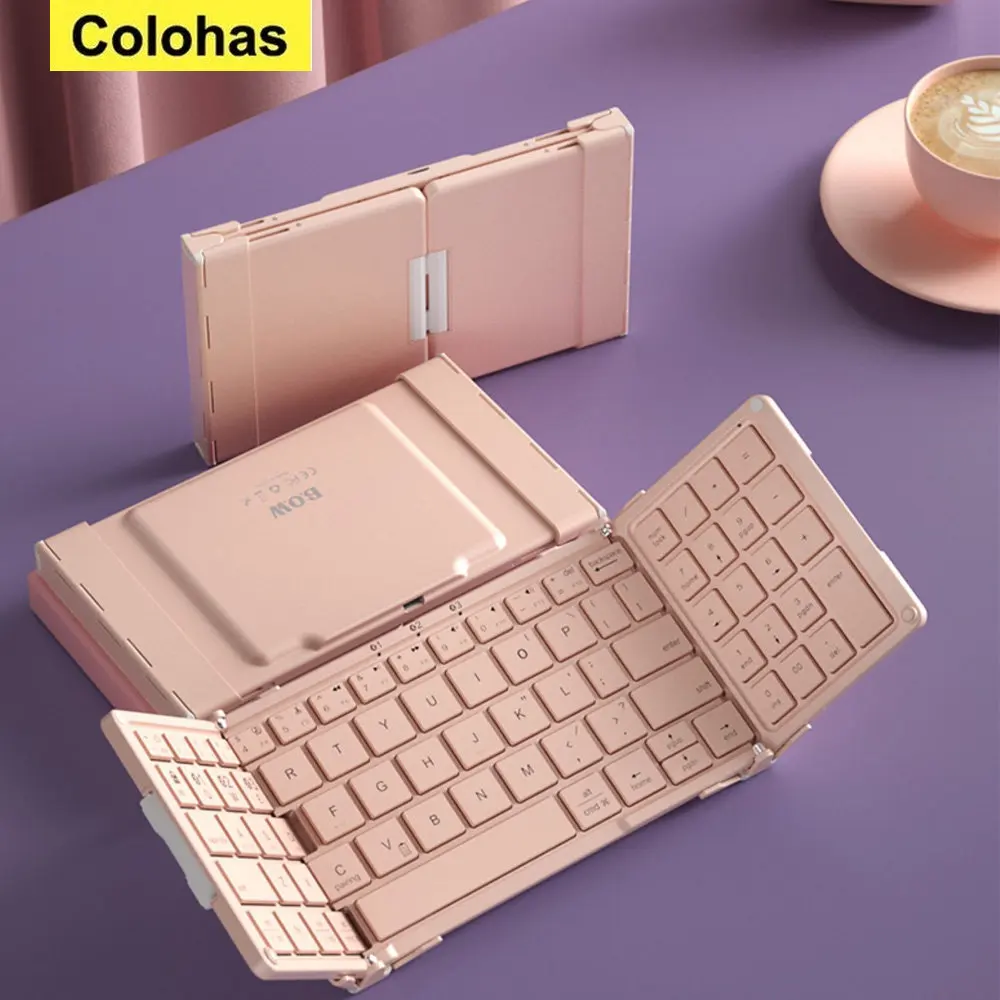 

Беспроводная складная клавиатура, портативная Bluetooth перезаряжаемая клавиатура, мышь для Mac, Windows, ноутбука, iPad, телефона, игровой планшета, клавиатура