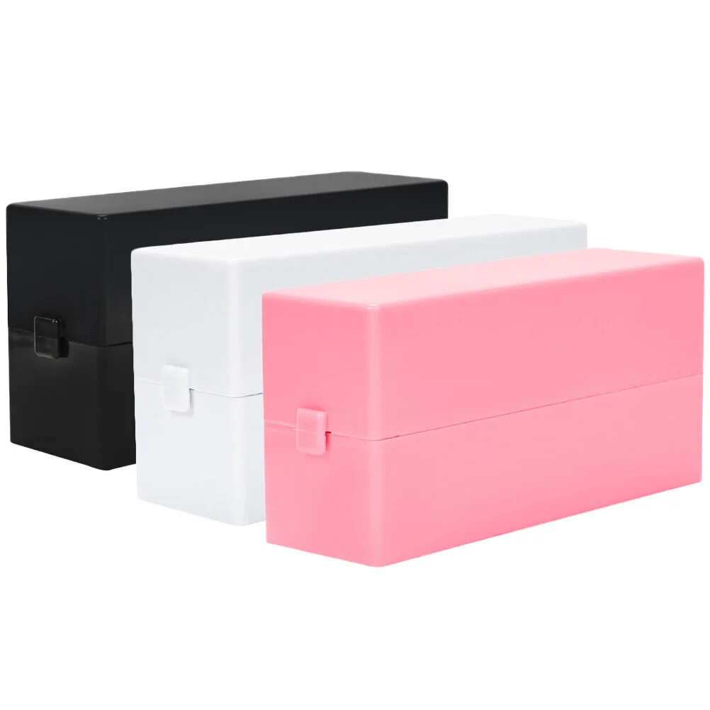 

3 Pcs Nail Organizer Container Drill Holder Salon Product Storage Box Manicure Polishing Heads Organizer Supply Abs Case