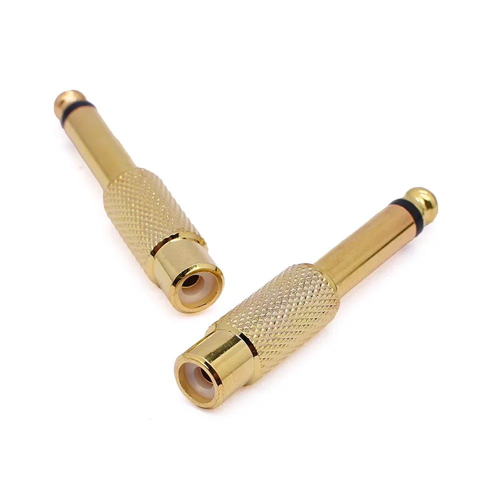 2 шт. позолоченные аудиоадаптеры 1/4&quot TRS на RCA