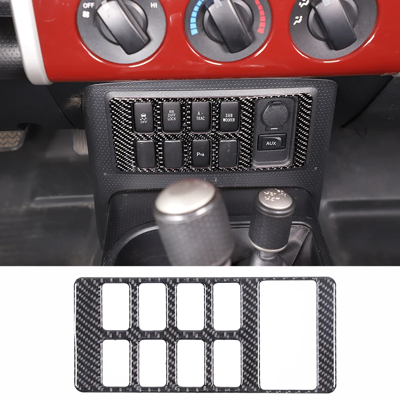 

For Toyota FJ Cruiser 2007-2021 Soft Carbon Fiber Car Central Driver Assist Trim Frame Cover Decorative Sticker Accessories