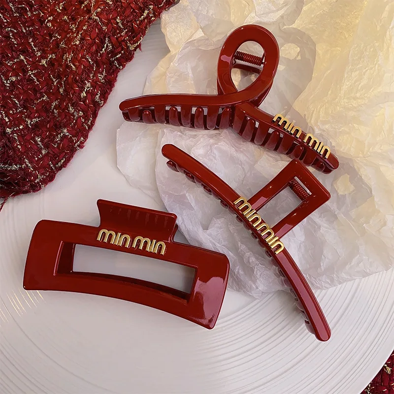 

Black Red Letter Hair Clip For Women Hairpins Girls Hairgrips Clamps Claw Clips Brand Korean Fashion Barrette Hair Accessories
