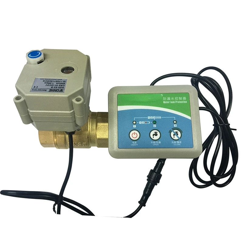 

New Technolog DN25 brass valve with Water Leak Detection Sensor with Alarm
