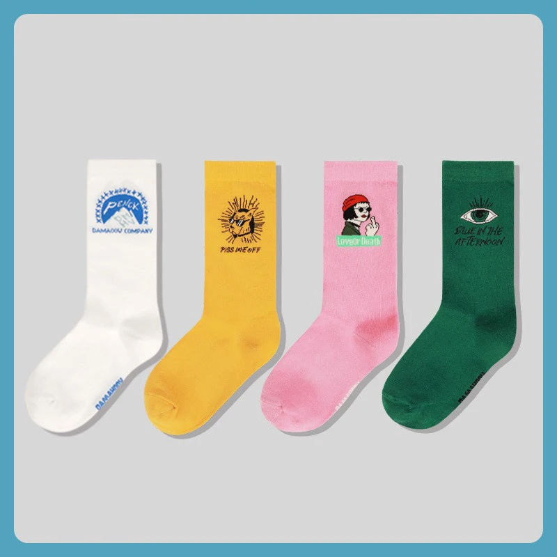 5 pairs of high-quality men's and women's socks movie series socks cotton socks men's socks women's socks