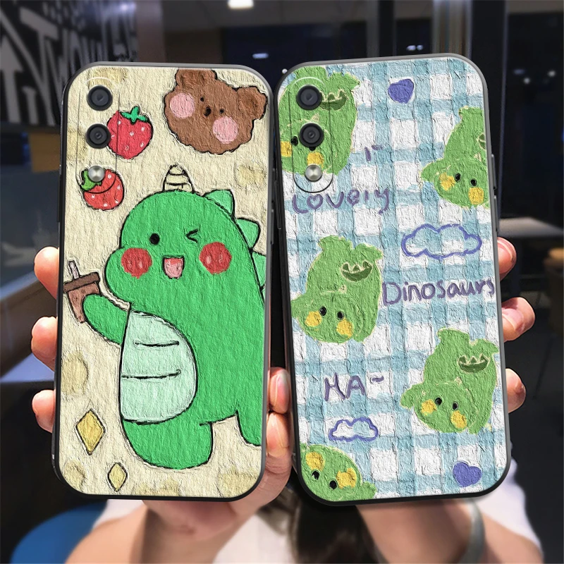 

Oil Painting Cartoon Phone Case For Samsung Galaxy A32 4G 5G A51 4G 5G A71 4G 5G A72 4G 5G Coque Carcasa Back Black Soft