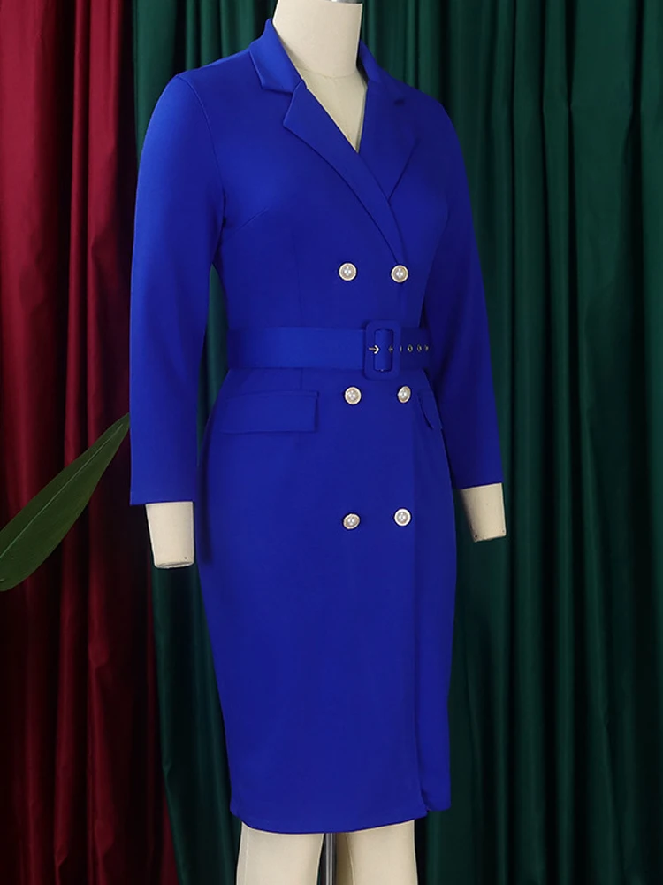 Женское однотонное платье FairyShely с длинным рукавом