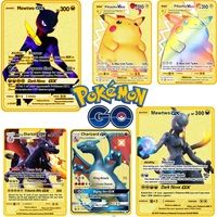 new pokemon metal collection card pikachu fire breathing dragon shining anime character battle game kids toys birthday gifts