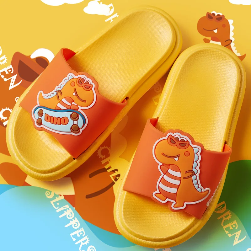 

Children's Slippers Female Summer Cartoon Dinosaur Home Indoor Cute Baby 1-3 Years Old Parent-child Sandals