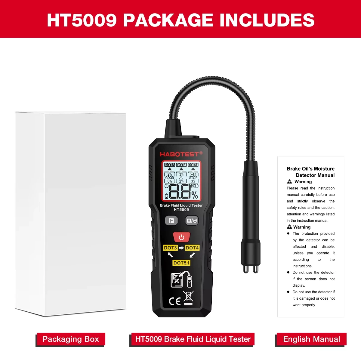 

HABOTEST HT5009 Тестер тормозной жидкости